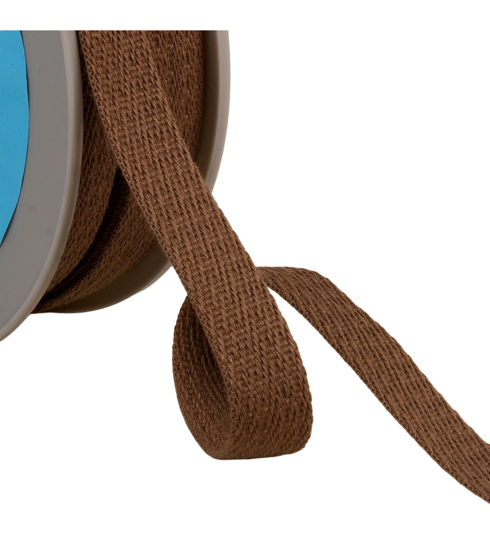 Oblique dash braid 15mm light brown by the meter