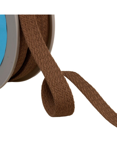 Oblique dash braid 15mm light brown by the meter