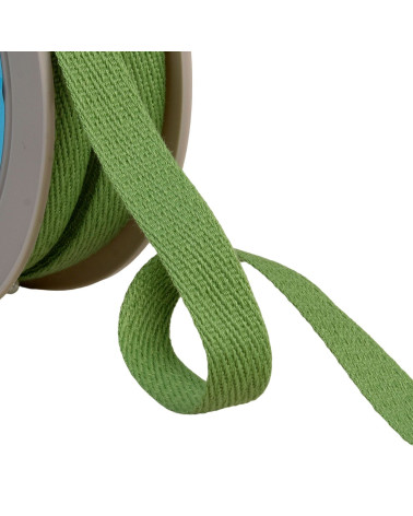 15mm light khaki green oblique dash braid by the meter