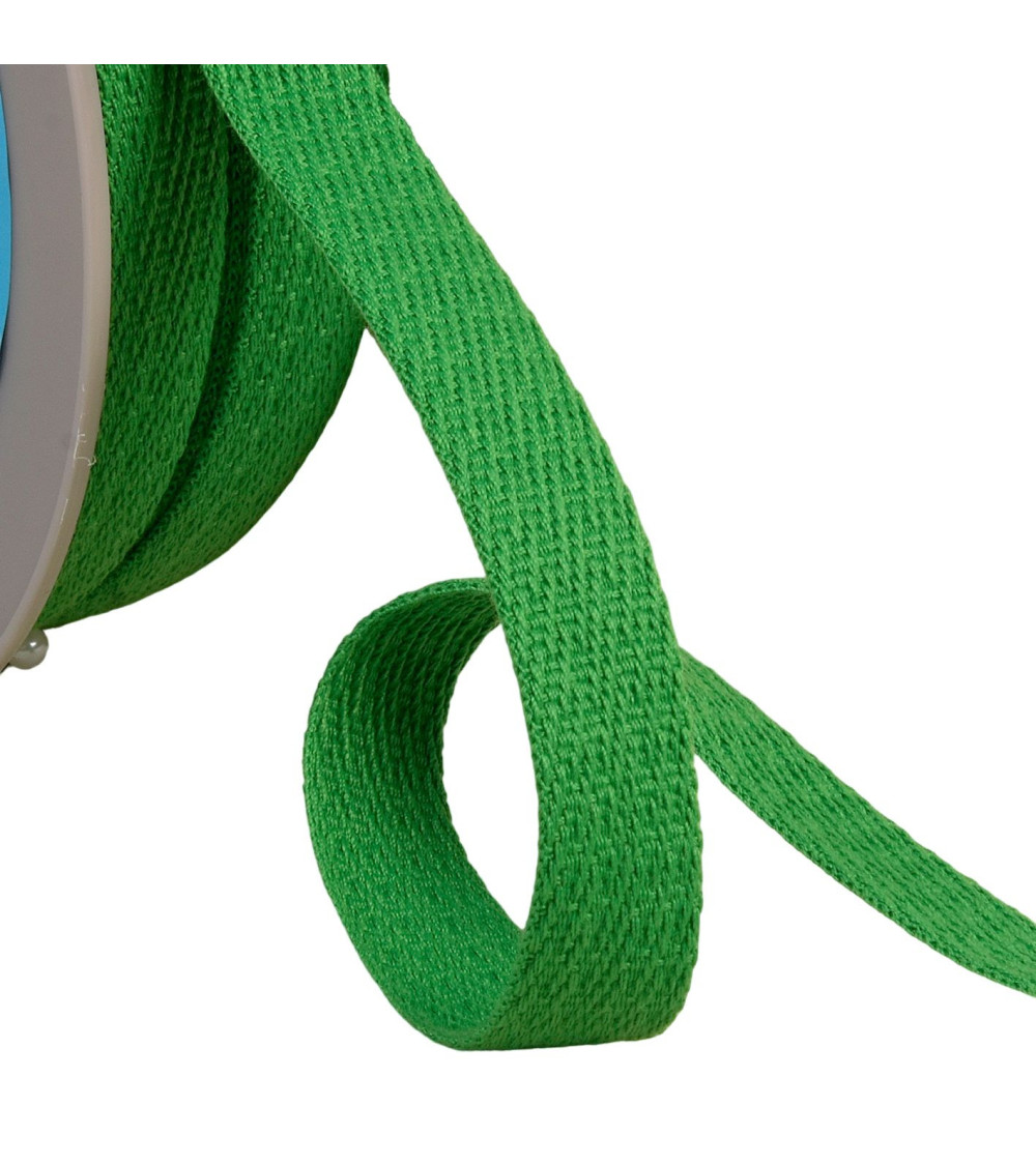 Oblique dash braid 15mm khaki green by the meter