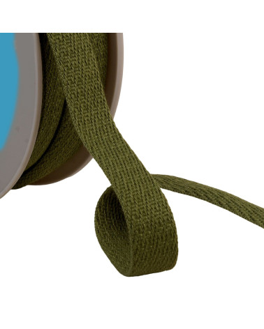 15mm khaki green oblique dash braid by the meter