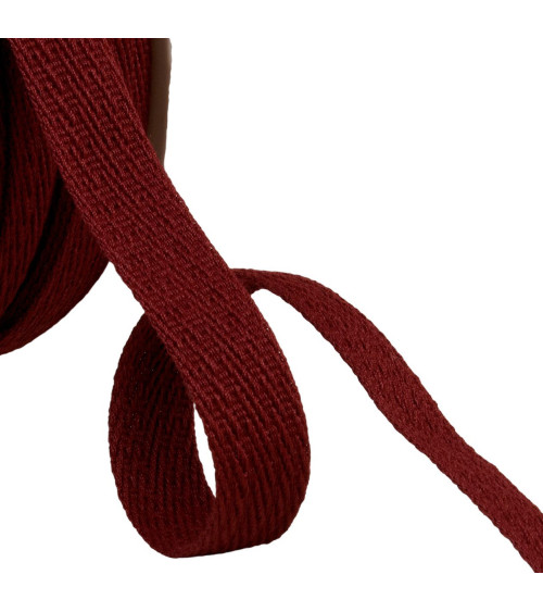 Oblique dash braid 15mm bengal red by the meter