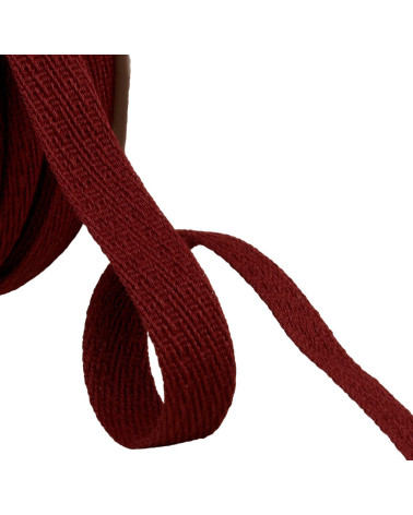 Oblique dash braid 15mm bengal red by the meter