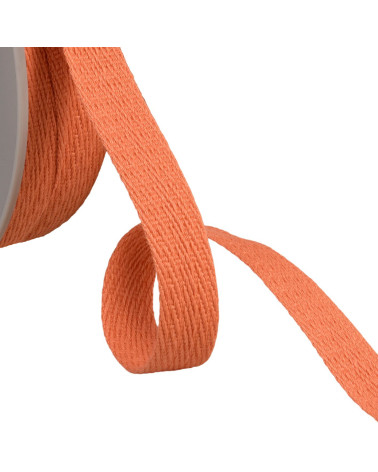 Schräg gestricheltes Geflecht 15 mm lachsorange, Meterware