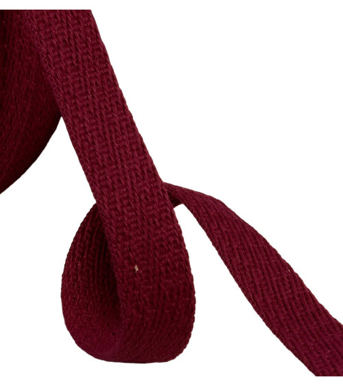 Oblique dash braid 15mm plum purple per meter