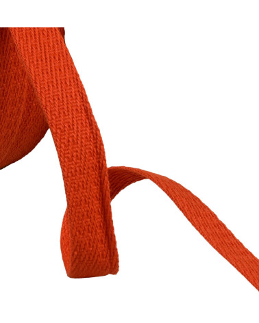 Oblique dash braid 15mm bengal orange by the meter