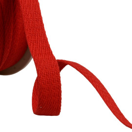 Galon tirets obliques 15mm rouge hermès au mètre