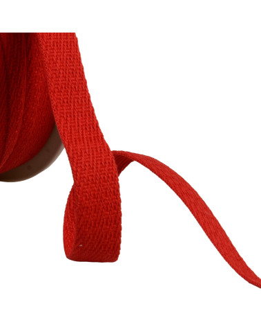 Hermès red 15mm oblique dash braid by the meter