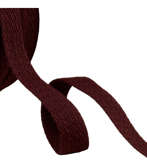 Oblique dash braid 15mm plum purple per meter