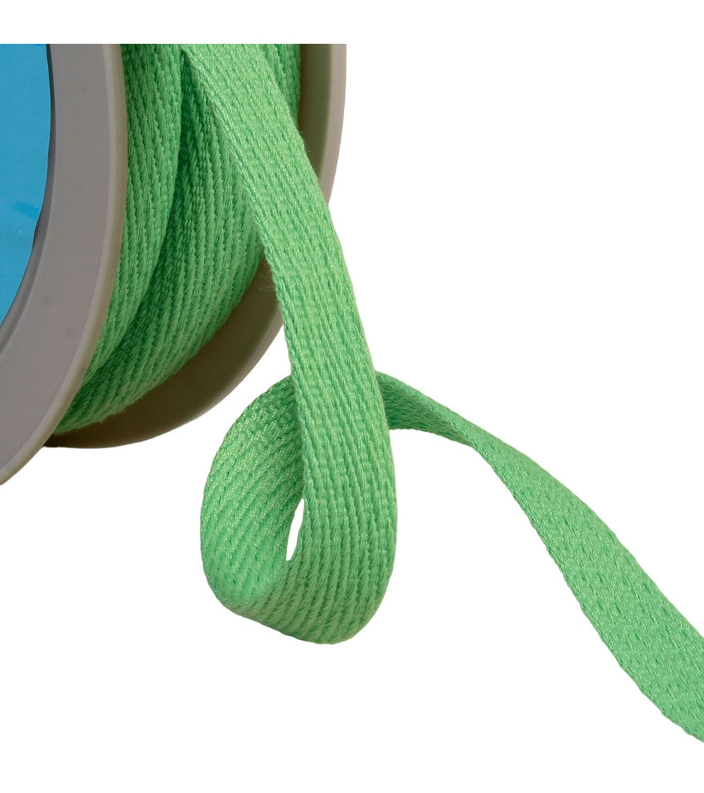 Oblique dash braid 15mm water green by the meter