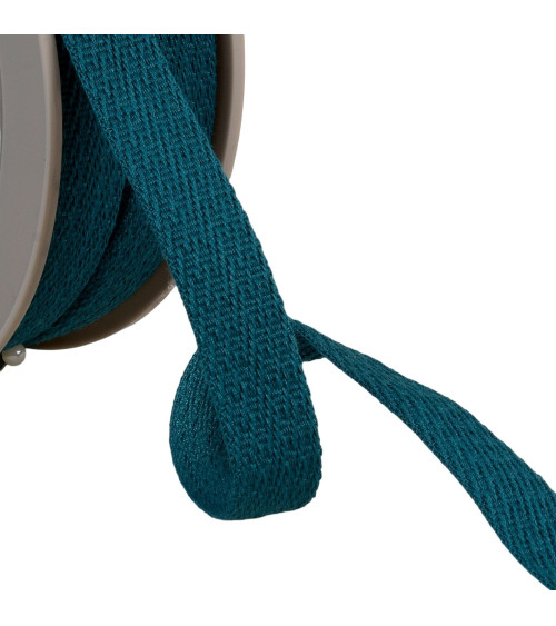 Oblique dash braid 15mm duck blue by the meter