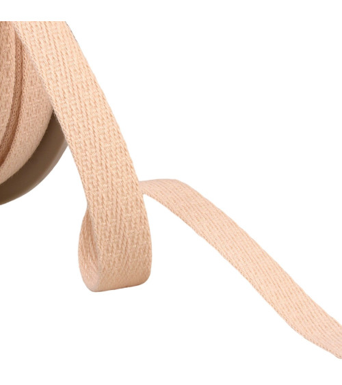 Oblique dash braid 15mm ecru by the meter