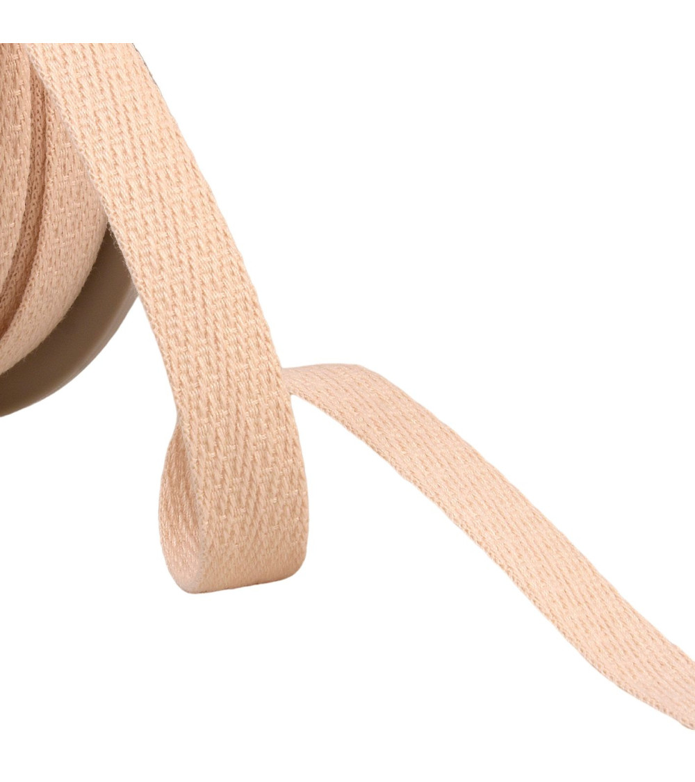 Oblique dash braid 15mm ecru by the meter