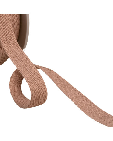 Oblique dash braid 15mm beige/pink by the meter