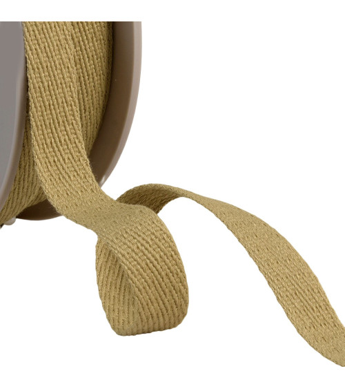 Oblique dash braid 15mm taupe brown by the meter