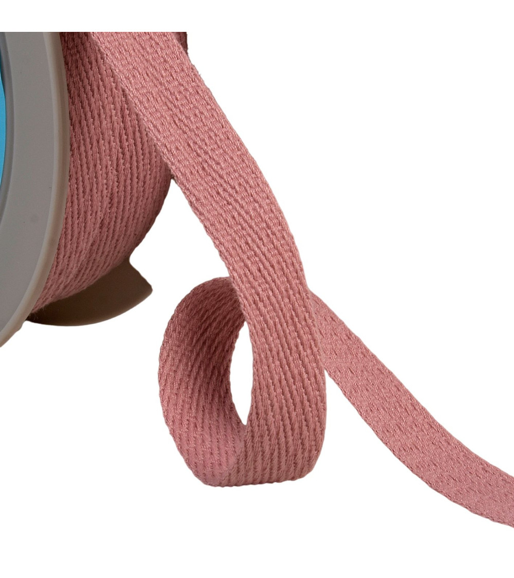 Oblique dash braid 15mm old pink by the meter