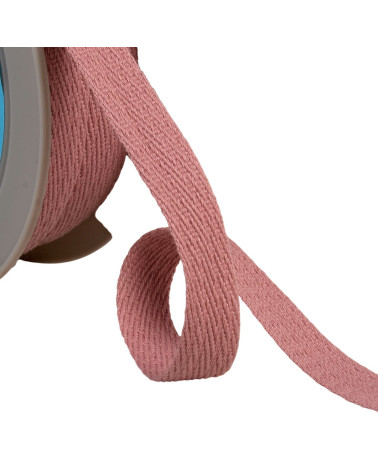 Oblique dash braid 15mm old pink by the meter