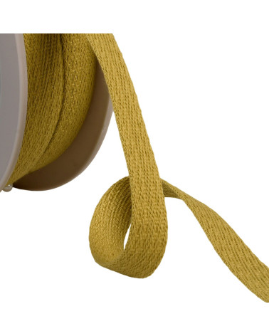 Oblique dash braid 15mm green/beige by the meter