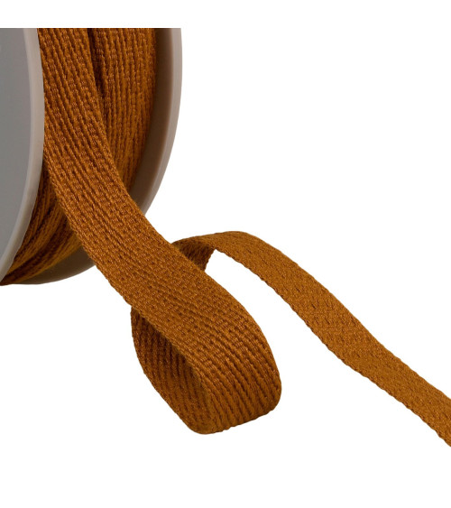 Oblique dashed braid 15mm copper brown by the meter