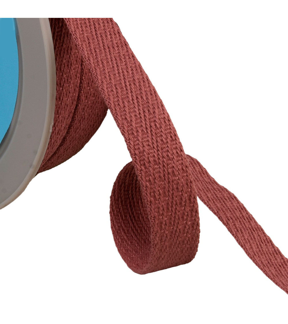 Oblique dash braid 15mm old pink by the meter