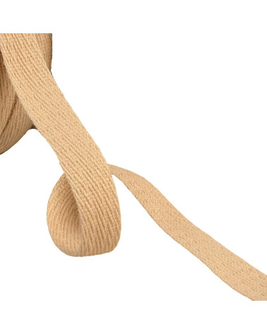 Oblique dash braid 15mm beige by the meter