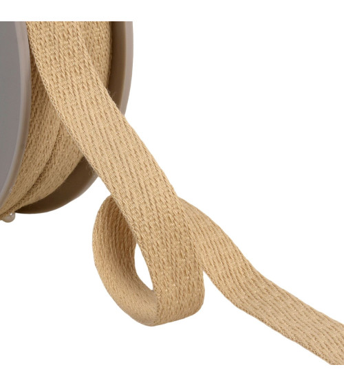 Oblique dash braid 15mm light beige by the meter
