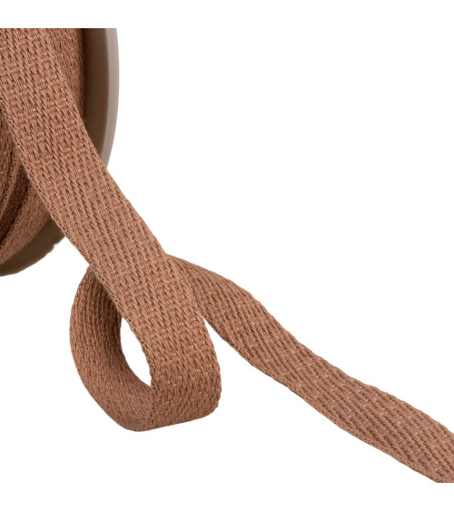 Oblique dash braid 15mm dark beige by the meter