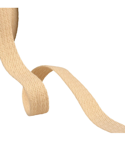 Oblique dash braid 15mm ecru by the meter