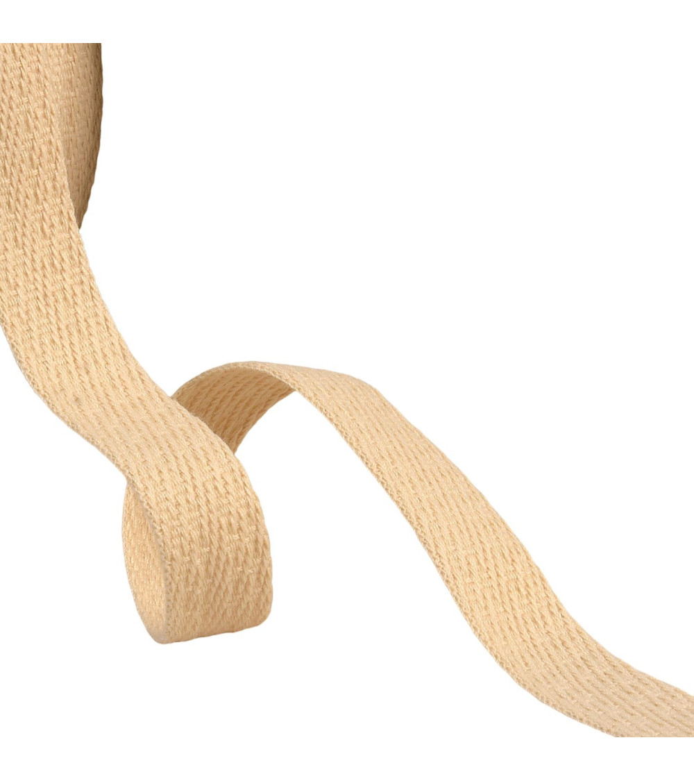 Oblique dash braid 15mm ecru by the meter