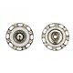 Boutons pressions strass 24mm couleur argent