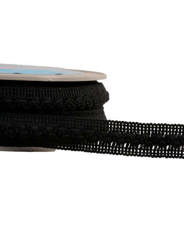18mm black wave braid by the meter