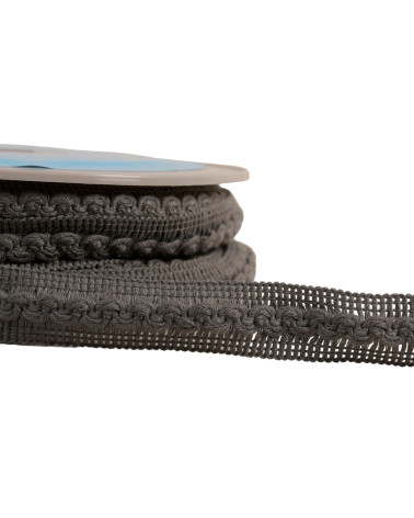 18mm medium gray wave braid by the meter