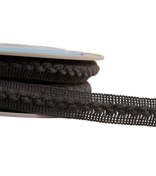 Wave braid 18mm gray black per meter