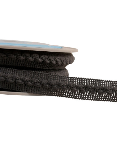 18mm gray black wave braid by the meter