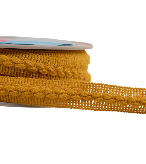 18mm mustard yellow wave braid per meter