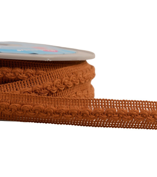 Wave braid 18mm rust orange per meter