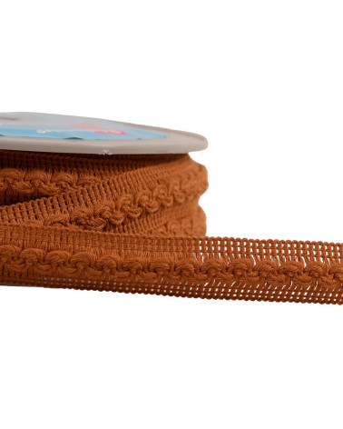 Wave braid 18mm rust orange per meter