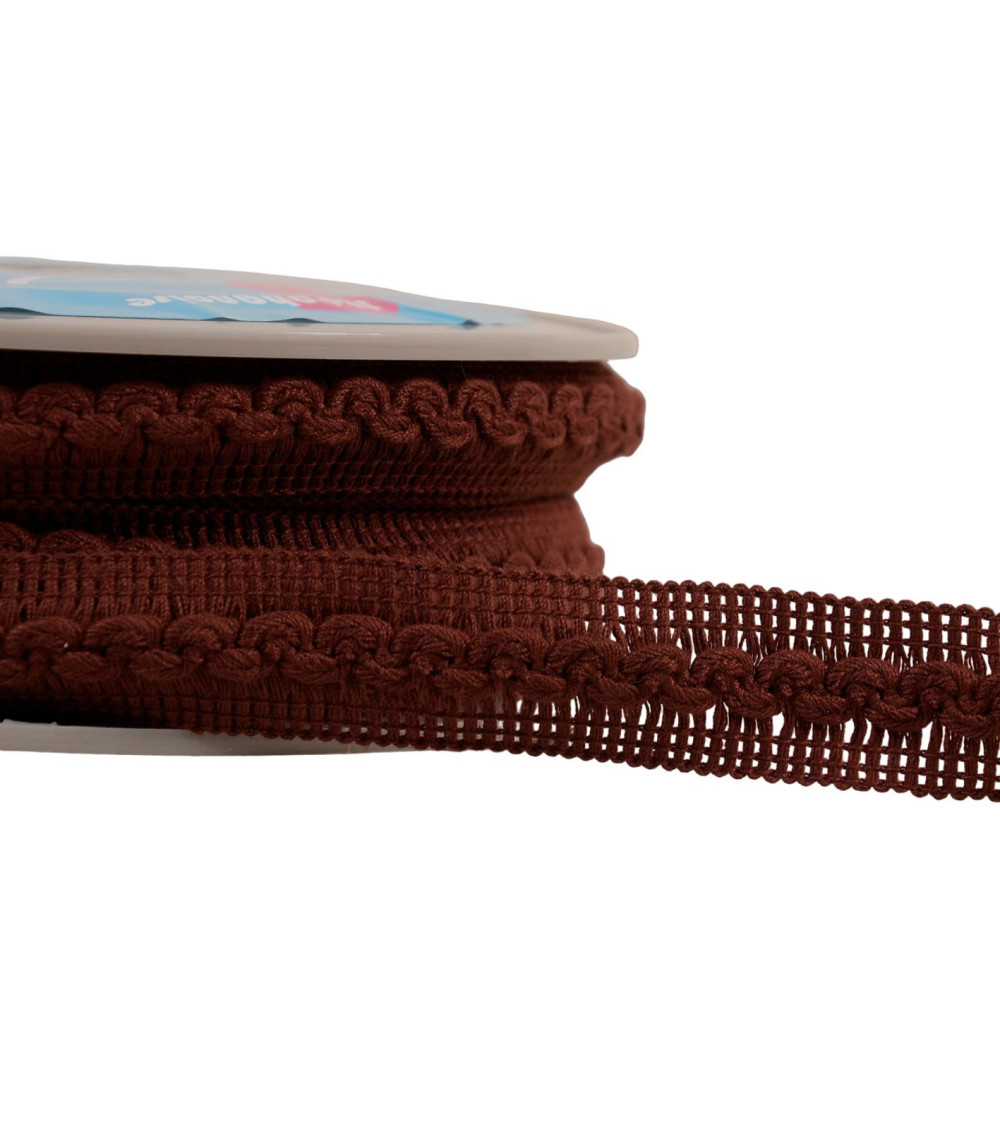 Wave braid 18mm dark rust orange per meter