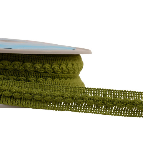 Wave braid 18mm khaki green per meter