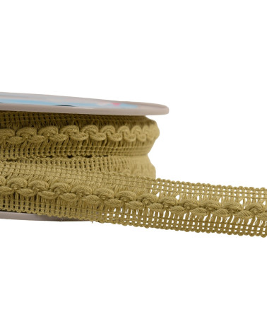 Wave braid 18mm beige green per meter