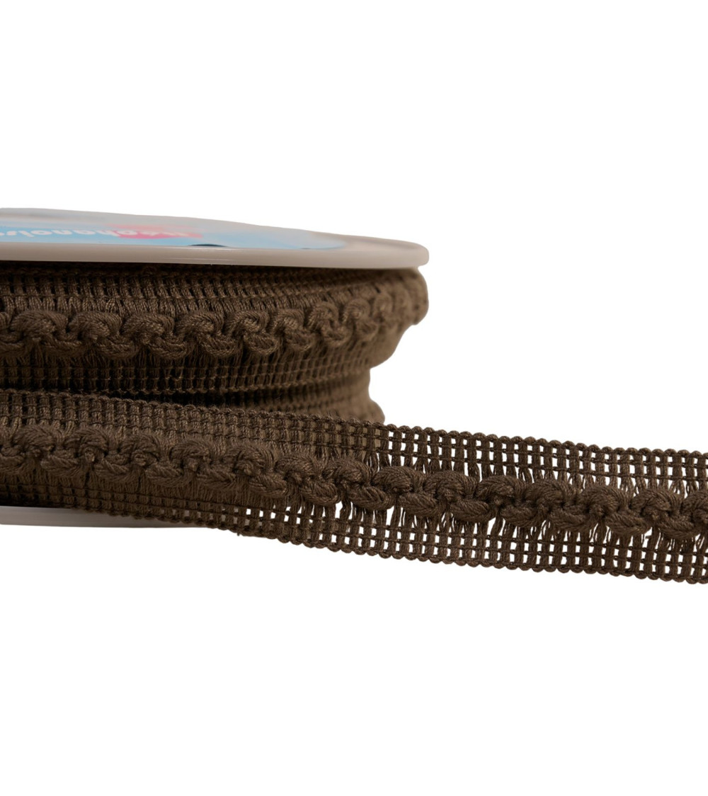 18mm dark brown wave braid per meter