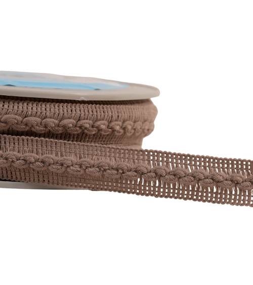 18mm chocolate brown wave braid per meter