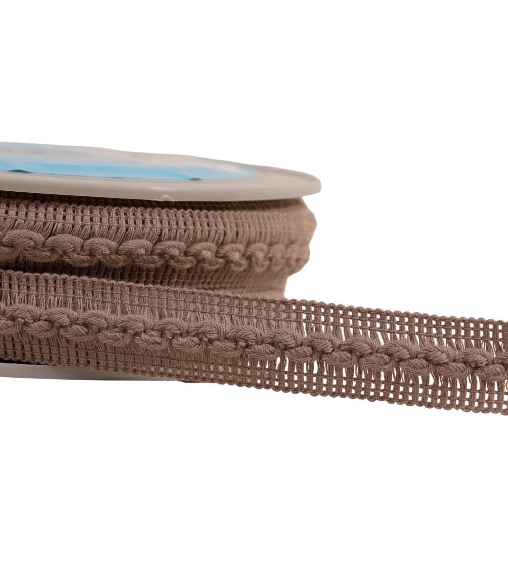 18mm chocolate brown wave braid per meter