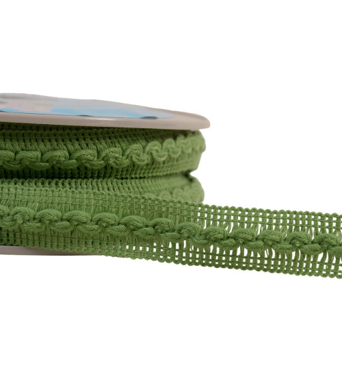 Wave braid 18mm light khaki green per meter