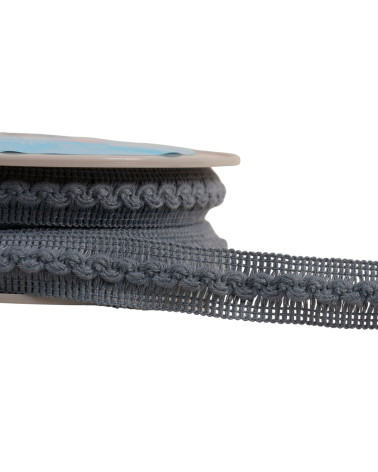 18mm gray wave braid by the meter