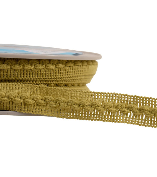 Wave braid 18mm green/beige per meter