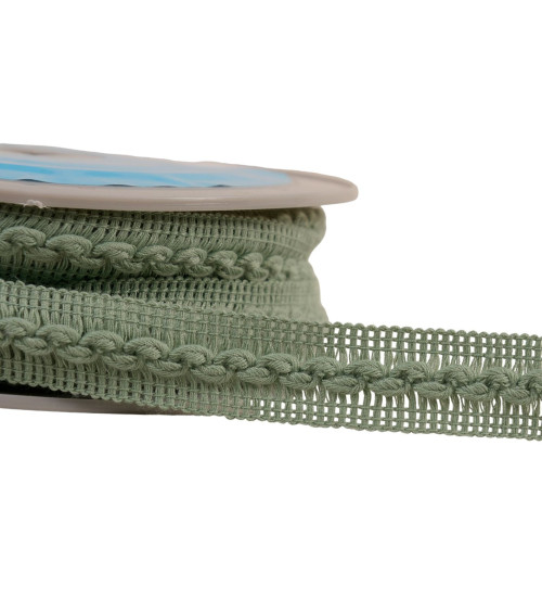 18mm almond green wave braid per meter