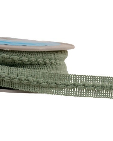 18mm almond green wave braid per meter