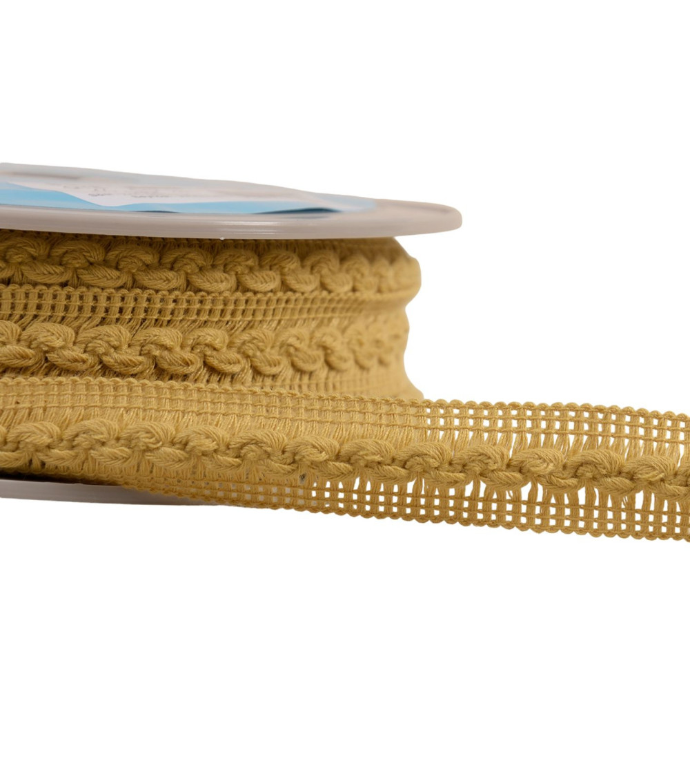 18mm pale yellow wave braid per meter