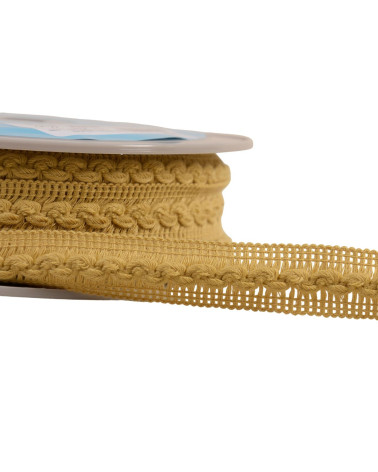 18mm pale yellow wave braid per meter